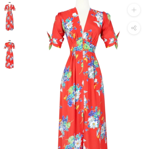 Trashy Diva Dresses & Skirts - Trashy Diva Red Floral Maxi Dress